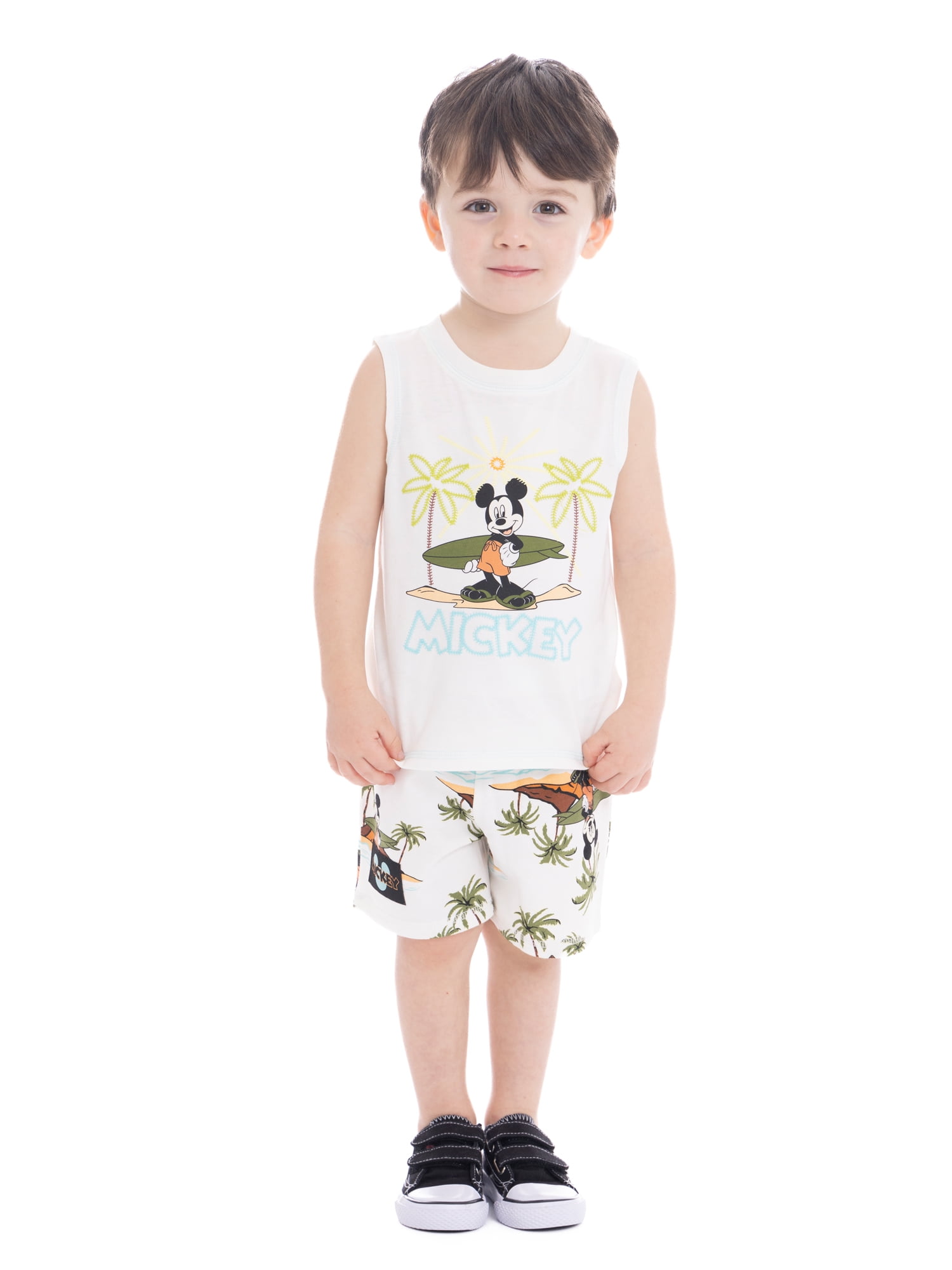 Mickey Mouse Toddler Boys Graphic Print Tank Top and Shorts Set, 2-Piece, Sizes 12M-5T