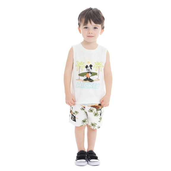 Mickey Mouse Toddler Boys Graphic Print Tank Top and Shorts Set, 2-Piece, Sizes 12M-5T
