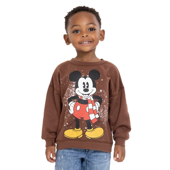 Mickey Mouse Toddler Boys Holiday Graphic Crewneck Sweatshirt, Sizes 12M-5T