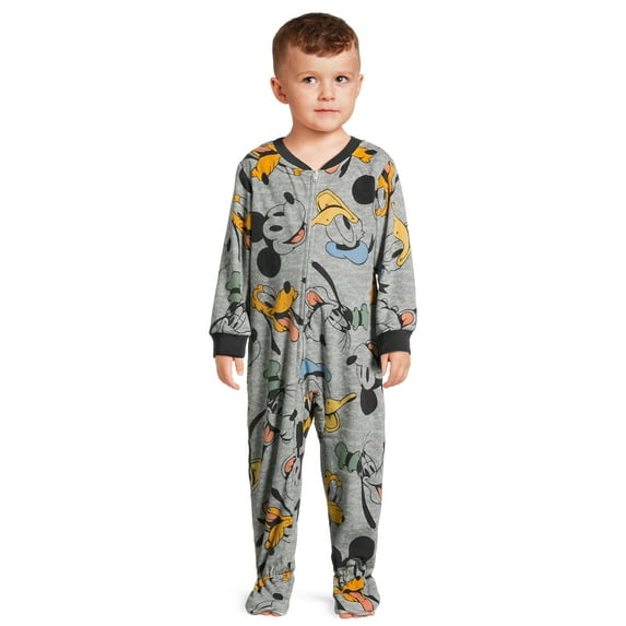 Mickey Mouse Toddler Boys One Piece Sleeper Pajamas, Sizes 12M-5T