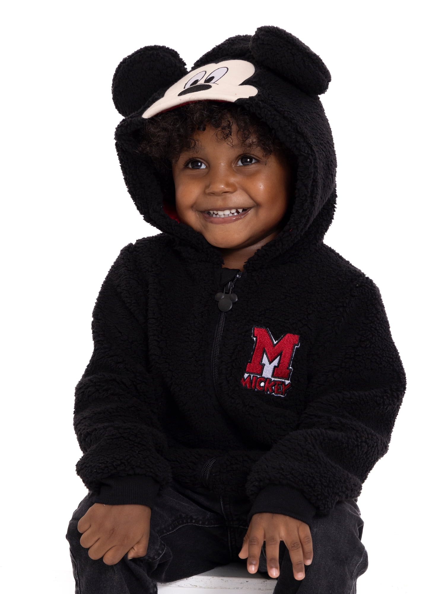 Mickey Mouse Toddler Boys Plush Fleece Full-Zip Cosplay Hoodie, Sizes 12M-5T