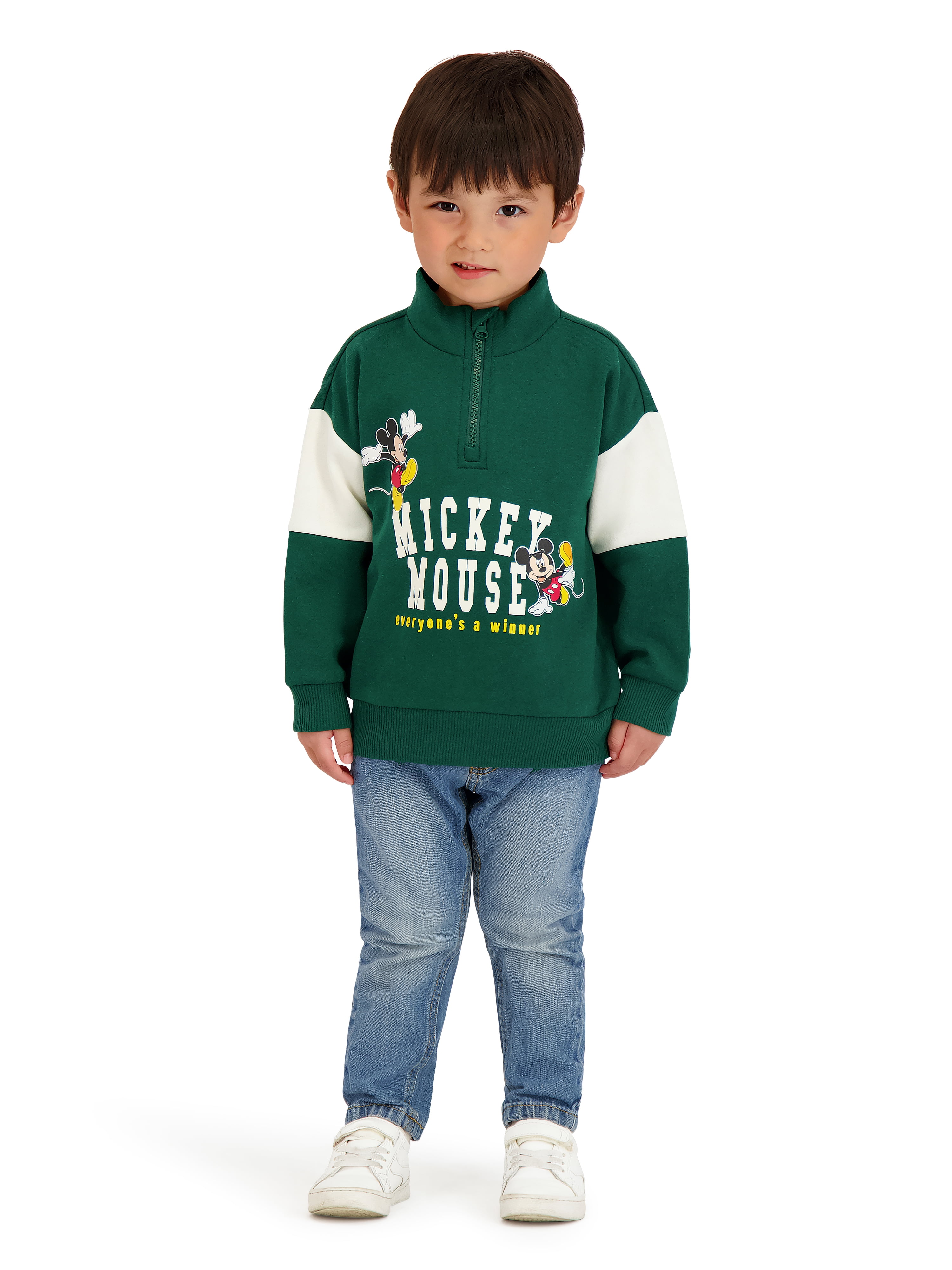 Mickey Mouse Toddler Boys Quarter Zip Top, Sizes 12 Months - 5T