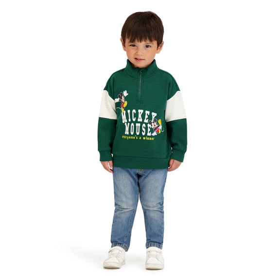 Mickey Mouse Toddler Boys Quarter Zip Top, Sizes 12 Months - 5T