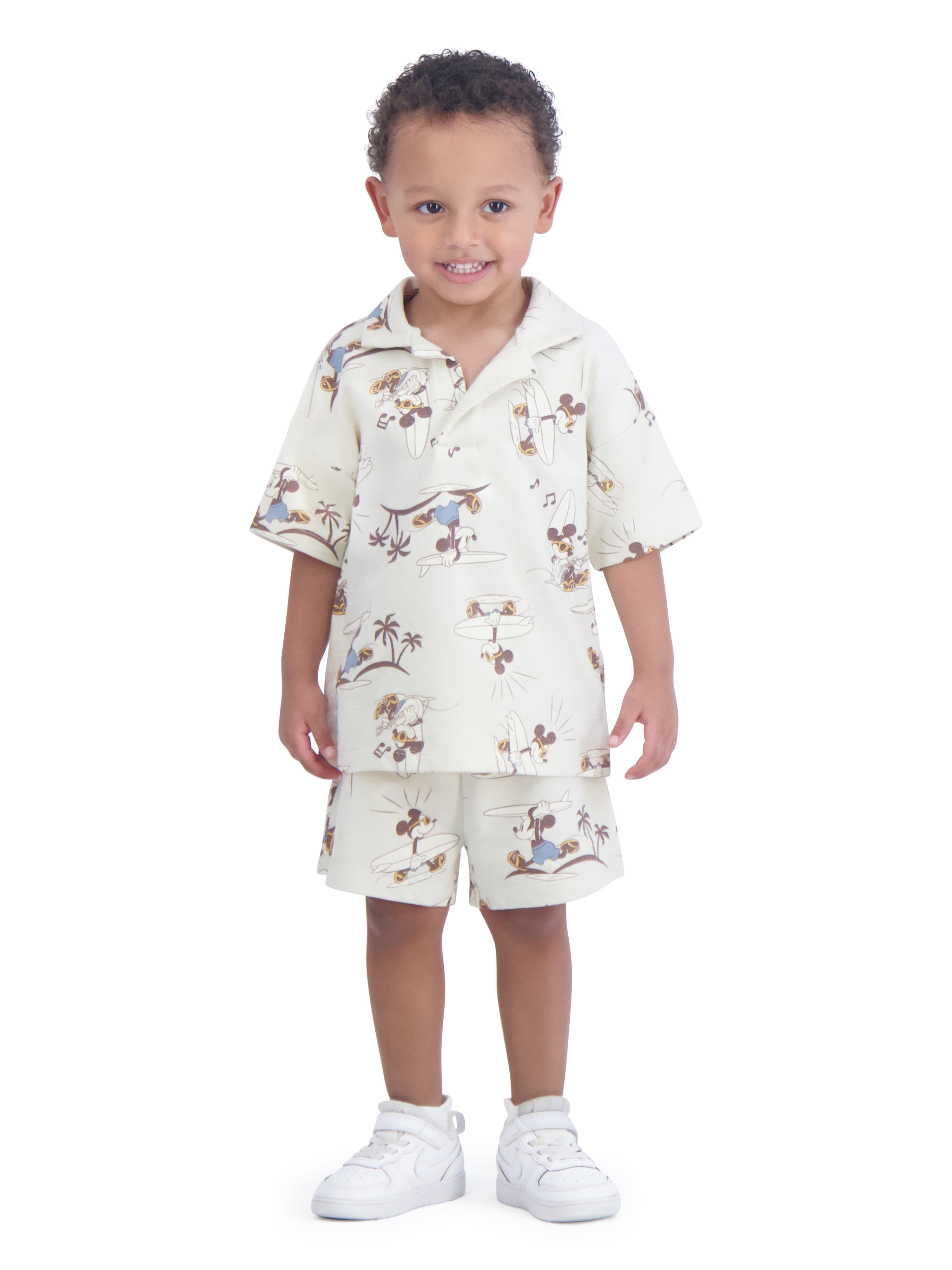Mickey Mouse Toddler Boys Resort Short Sleeve Shirt and Shorts Set, 2-Piece, Sizes 12M-5T