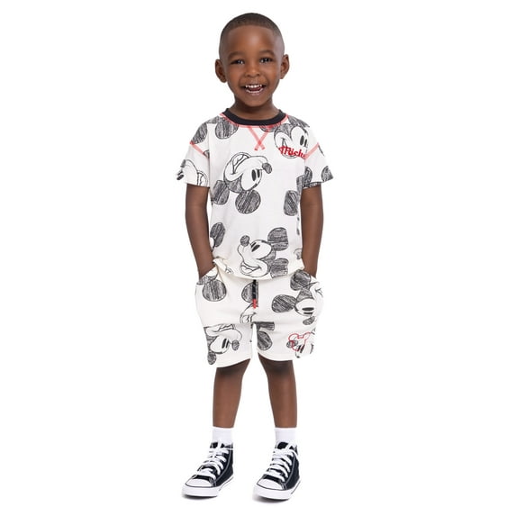 Mickey Mouse Toddler Boys Short Sleeve T-Shirt and Shorts Set, 2-Piece, Sizes 12M-5T