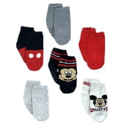 Mickey Mouse Toddler Cozy Socks, 6-Pack, Sizes 2T-4T