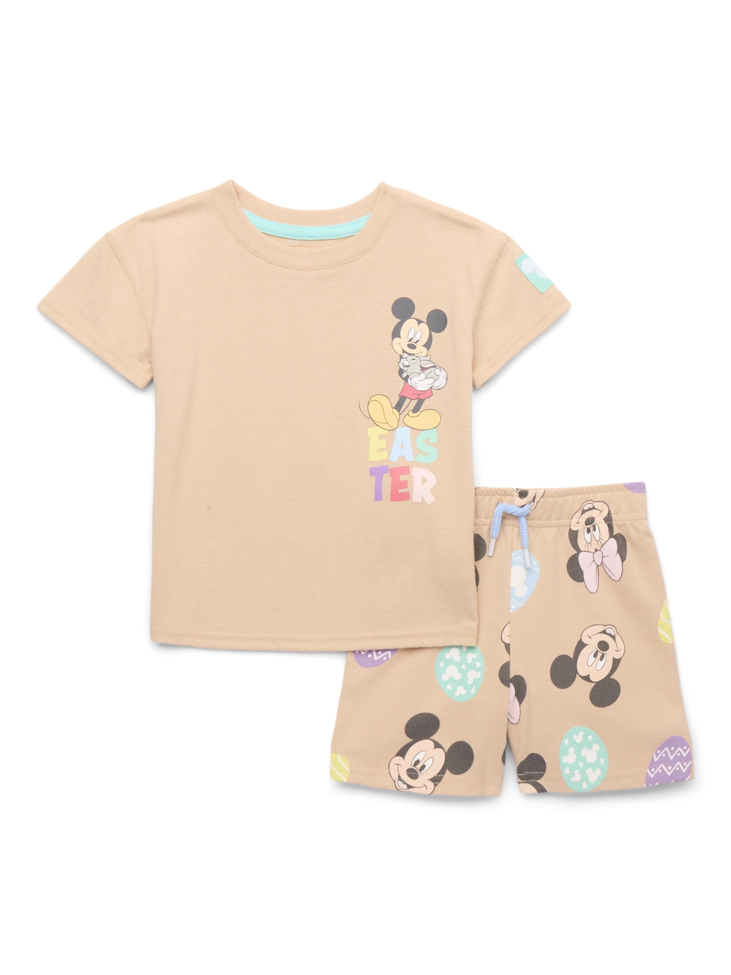 Mickey Mouse Toddler Easter Graphic Print Tee and Shorts Set, 2-Piece, Sizes 12 Months-5T