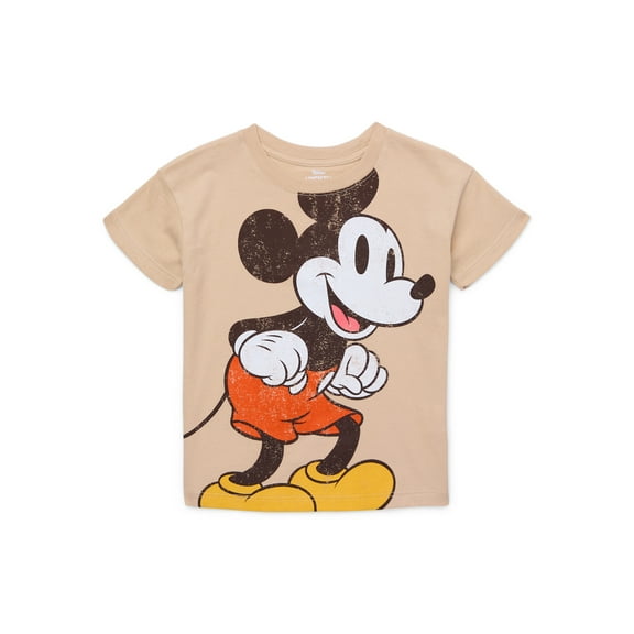 Mickey Mouse Toddler Boys or Girls Crewneck Tee with Short Sleeves, Sizes 12M-5T
