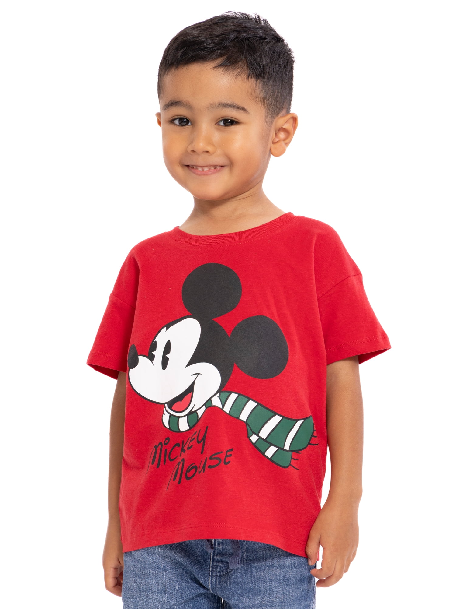 Holiday Mickey Mouse Toddler Boys Graphic Tee with Short Sleeves, Sizes 12M-5T