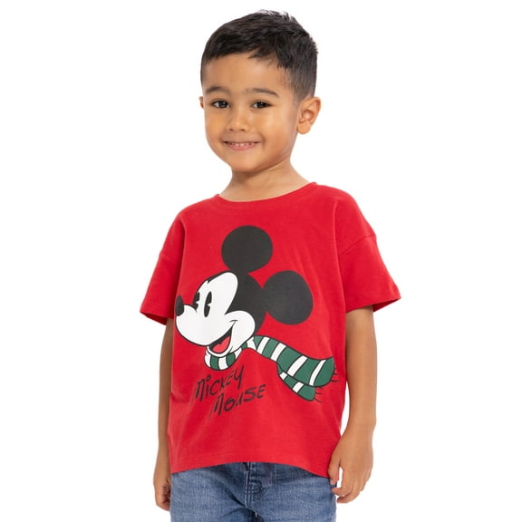 Holiday Mickey Mouse Toddler Boys Graphic Tee with Short Sleeves, Sizes 12M-5T