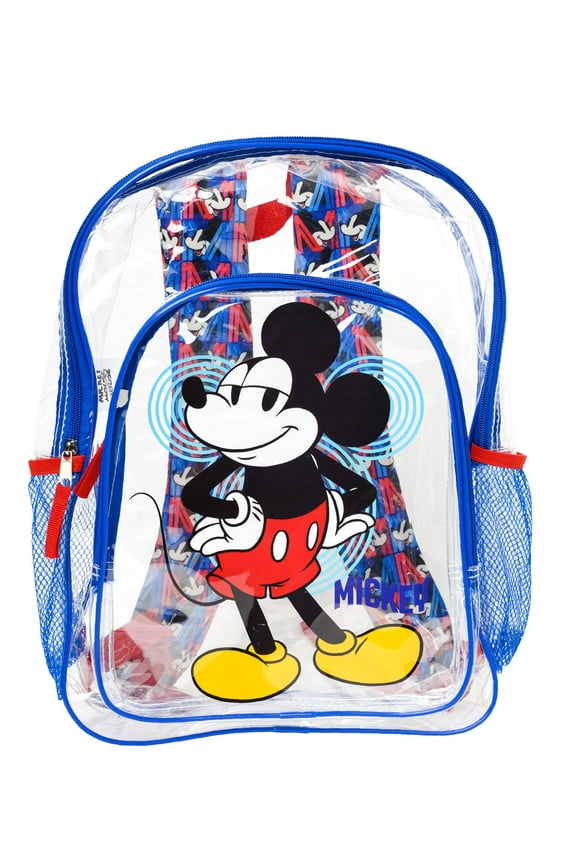Mickey Mouse Transparent Backpack Clear 16" Disney Boys