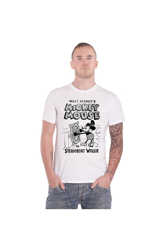 Mickey Mouse Unisex T-Shirt: Steamboat Willie