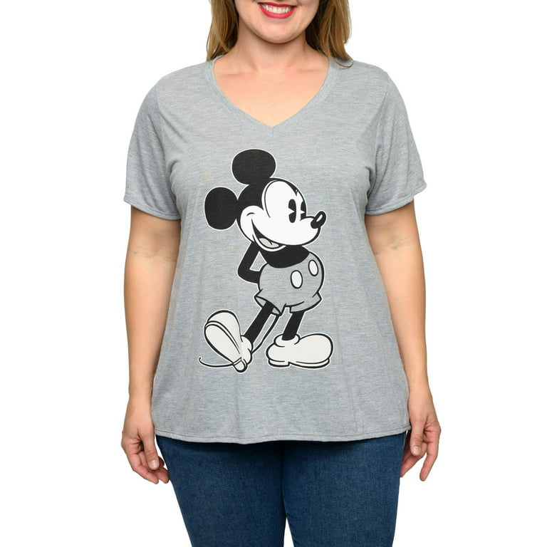 Mickey Mouse T-Shirt Women's Size Retro Vintage Gray - Walmart.com