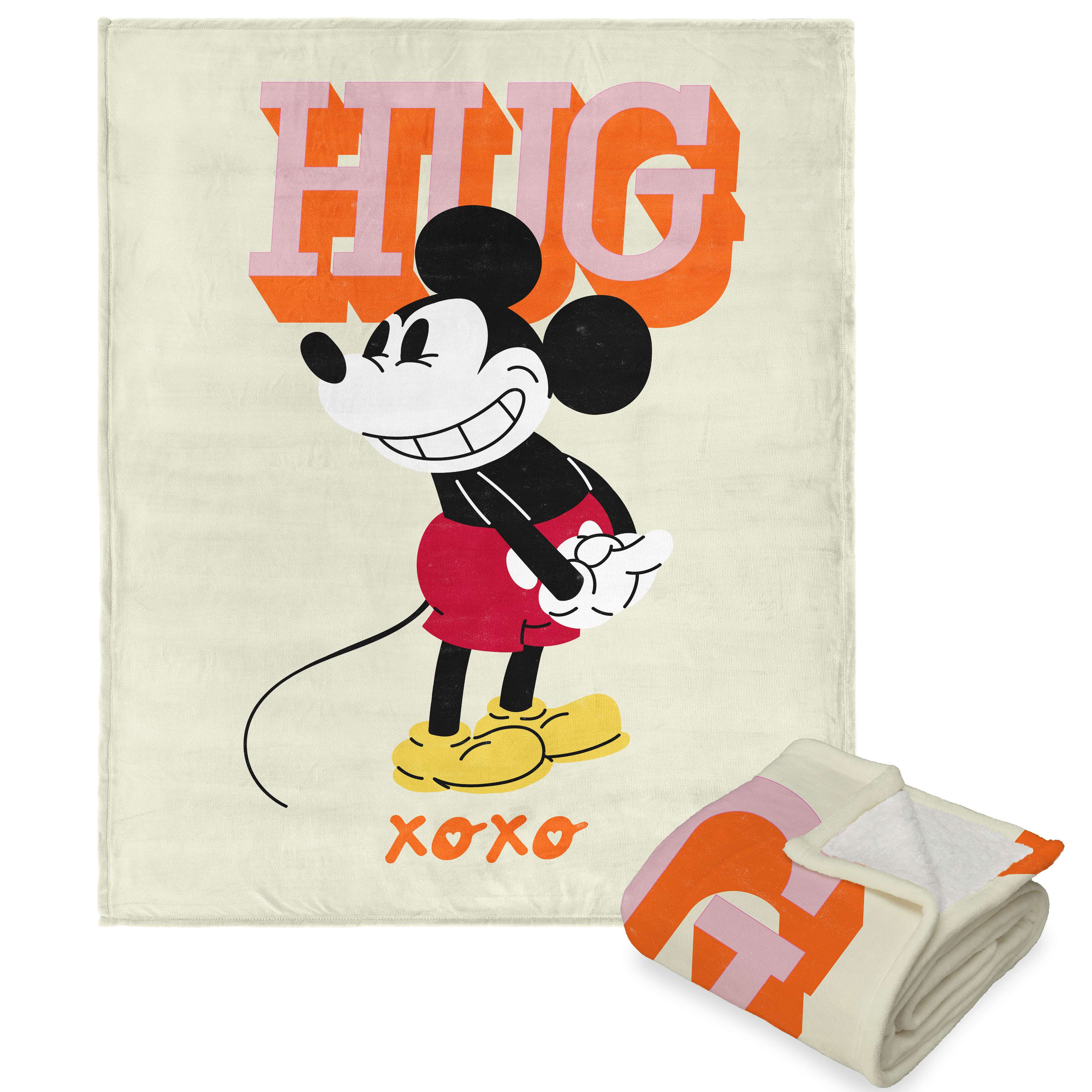 Mickey Mouse Valentine's Day XOXO Mickey Kids Silk Touch Sherpa Throw