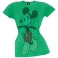 thumbnail image 1 of Mickey Mouse - Walking Green Juniors T-Shirt, 1 of 1