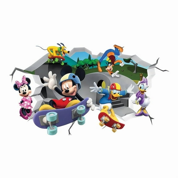 Mickey Minnie Wall Stickers Mickey Minnie 3D wall stickers Cartoon characters wall stickers Cartoon background wall decoration Birthday gift Children bedroom decoration 60*40CM