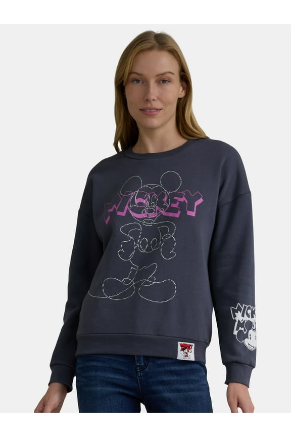 Women's Beaded Sweatshirt with Long Sleeves, Sizes XXS-XXL