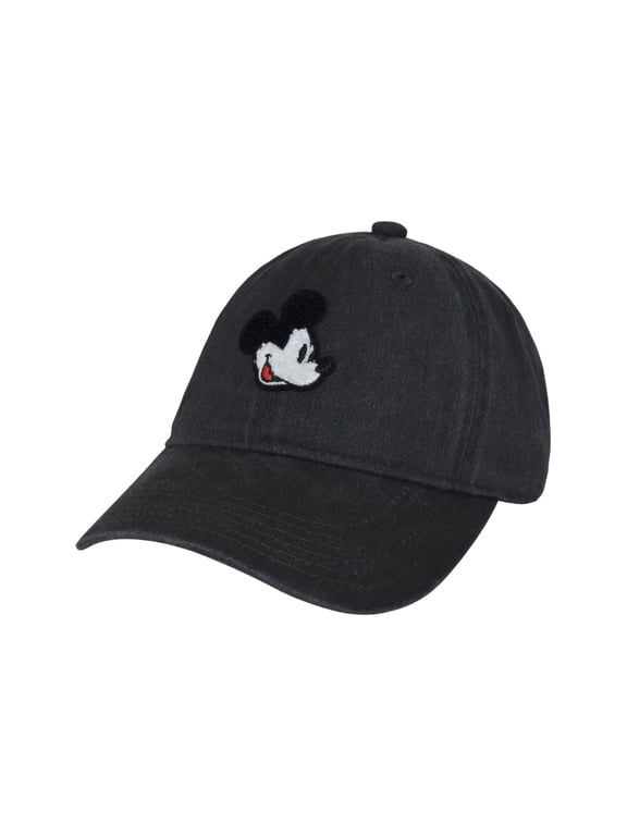 Women's Dad Cap with Chenille Patch, Black