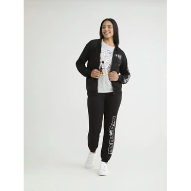 Mickey Mouse Women's Fleece Zip Up Hoodie with Long Sleeves, Sizes XXS-XXL