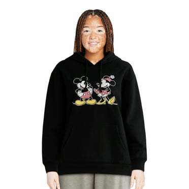 Mickey Mouse Women’s Front Back Graphic Pullover Hoodie, Size XXS-XXL
