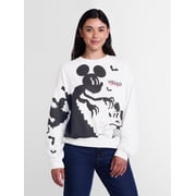 Disney Mickey Mouse Womens Halloween Graphic Sweatshirt with Long Sleeves, Sizes XXS-XXL