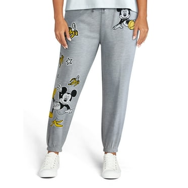 Mickey Mouse Women’s Graphic Jogger Pants, 29” Inseam, Sizes XXS-XXL