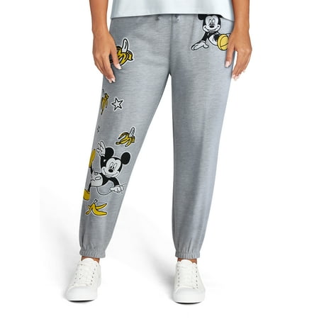 Mickey Mouse Women’s Graphic Jogger Pants, 29” Inseam, Sizes XXS-XXL