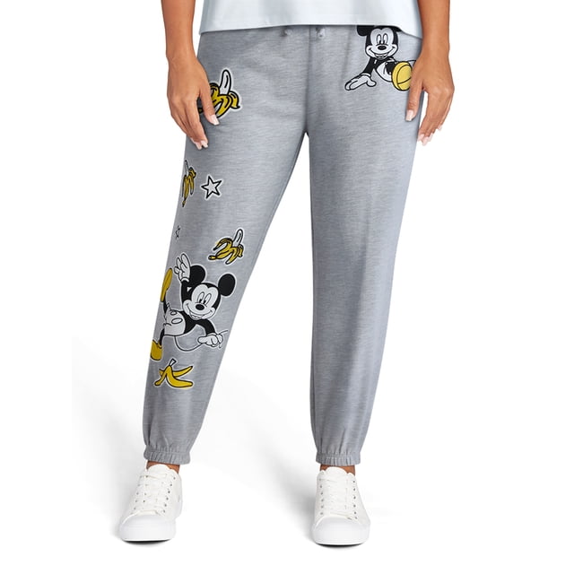 Mickey Mouse Women’s Graphic Jogger Pants, 29” Inseam, Sizes XXS-XXL ...