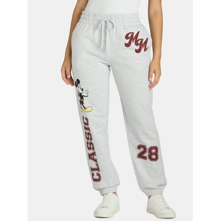 Mickey Mouse Women's Graphic Joggers, 29" Inseam, Sizes XXS-XXL