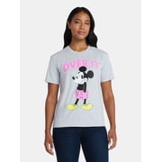 Mickey Mouse Womens Graphic Tee with Short Sleeves, Sizes XXS-XXL