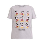 Mickey Mouse Women's Graphic Tee with Short Sleeves, Sizes XXS-XXL
