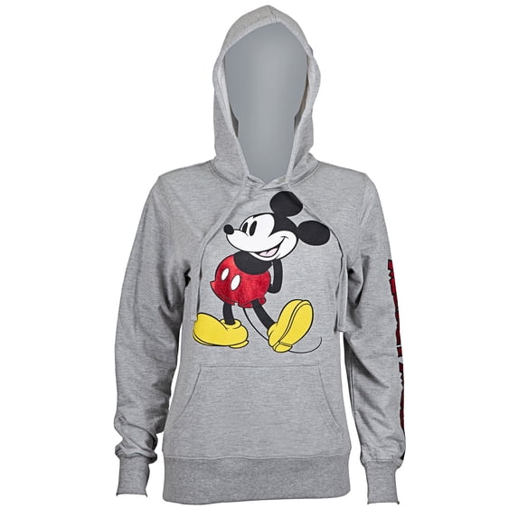 Mickey Mouse Women's Red Foil Hoodie-Small