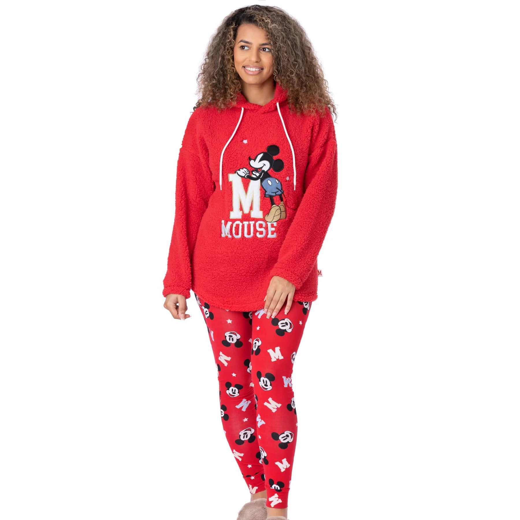 Mickey Mouse Womens Borg Pajama Set - Walmart.com