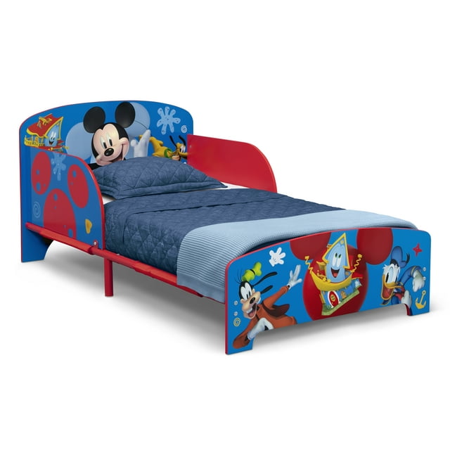 Mickey Mouse Wood & Metal Toddler Bed by Delta Children, Blue