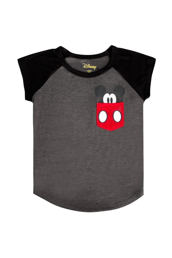 Mickey Mouse Youth Sized Peeking Pocket Tee-Large (10-12)