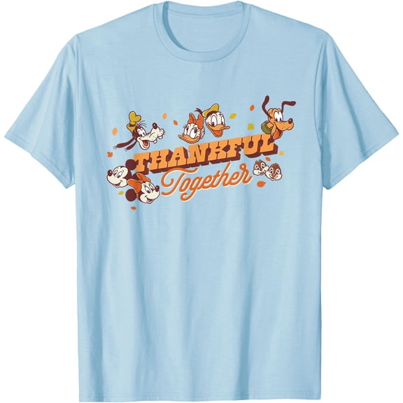 Mickey Mouse and Friends Fall Thankful Together DTG Print Unisex T-Shirt