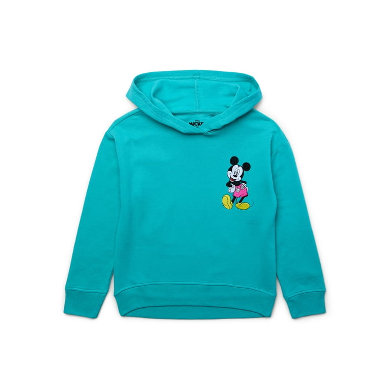 Disney Mickey Mouse and Friends Girls Embroidered Fleece Hoodie Sweatshirt Sizes 4 16