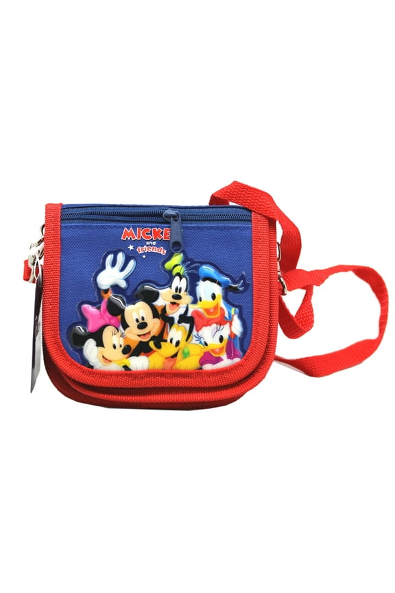 Mickey Mouse and Friends Red/Blue Wallet Purse w/Shoulder Strap