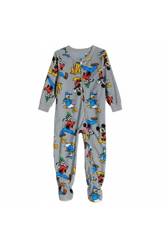 Mickey Mouse and Friends Toddler Boy's Soft Fleece Footed Pajama Sleeper, Size 3T