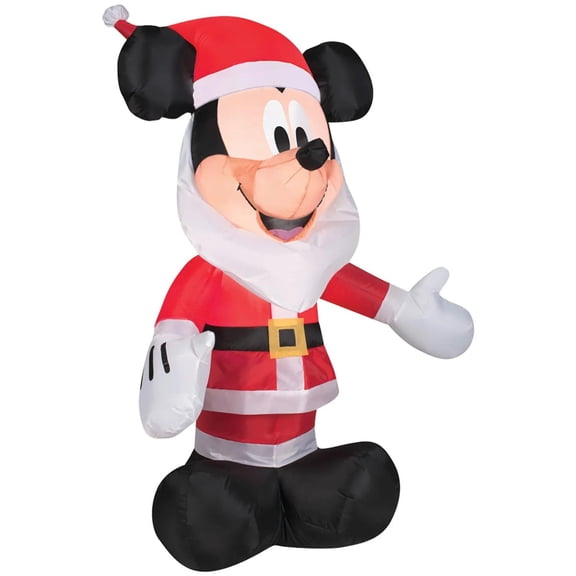 Mickey Mouse with Santa Beard Airblown Christmas Decoration
