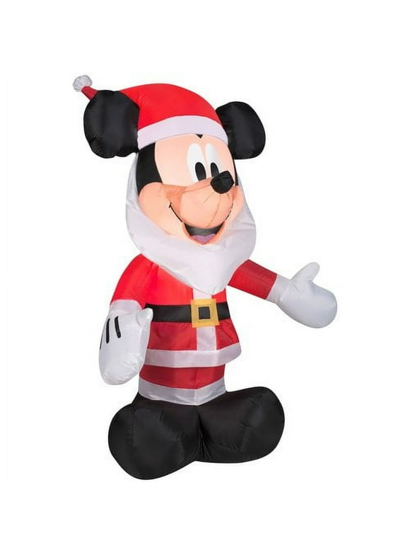 Mickey Mouse with Santa Beard Airblown Christmas Decoration