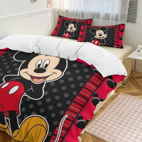 Mickey MouseCartoon Collection 3-Piece Comforter Set, Personalized Bedding Decor for Kids And Teens (102"x90"+ 20 X 30in)