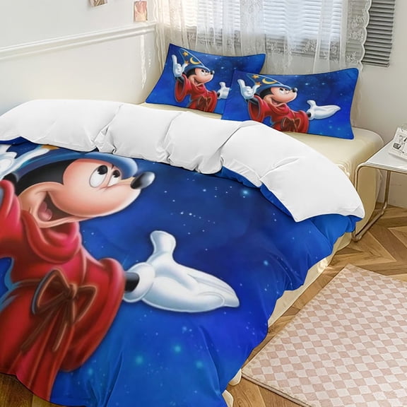 Mickey MouseCartoon Collection 3-Piece Comforter Set, Personalized Bedding Decor for Kids And Teens (79"x90"+ 20 X 30in)