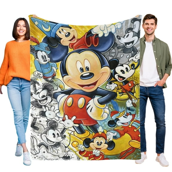 Mickey MouseFlannel Throw Blanket Warm 3D Printed Flannel Throw/Blanket Ultra-Soft Lightweight Warm Flannel All Season Light Weight Living Room/Bedroom Warm Blanket 40"X60"(100cm*150cm)