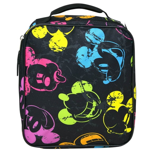 Mickey Neon Heads All Over Print North South Rectangle Lunch Bag