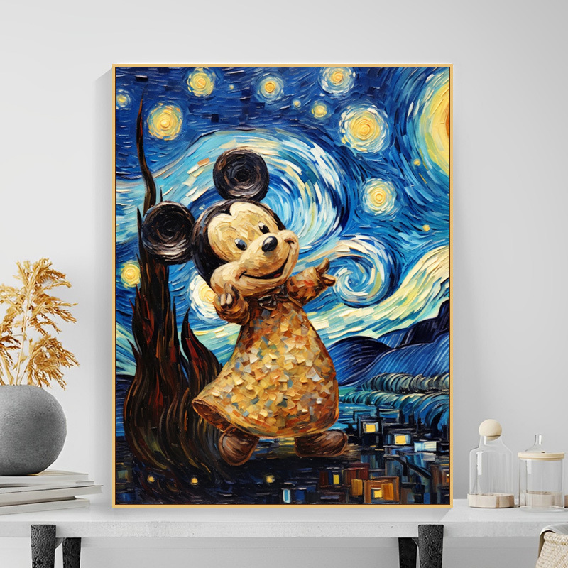 Mickey Oil Painting DIY Painting Children and Adults Use The Living
