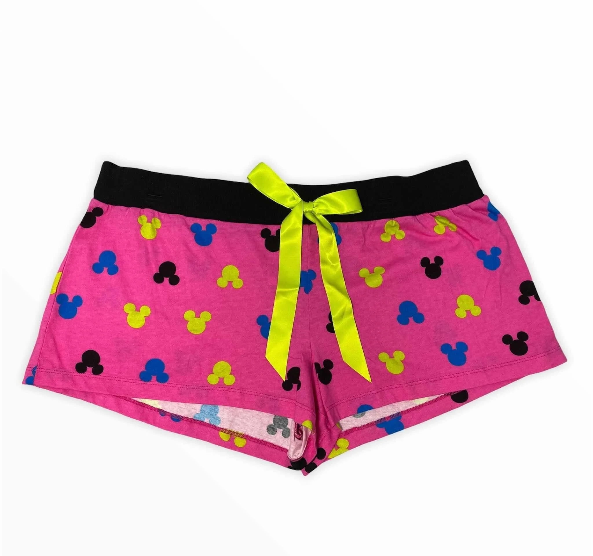 Mickey Pajama Shorts Hot Pink with Colorful Mickey - Walmart.com