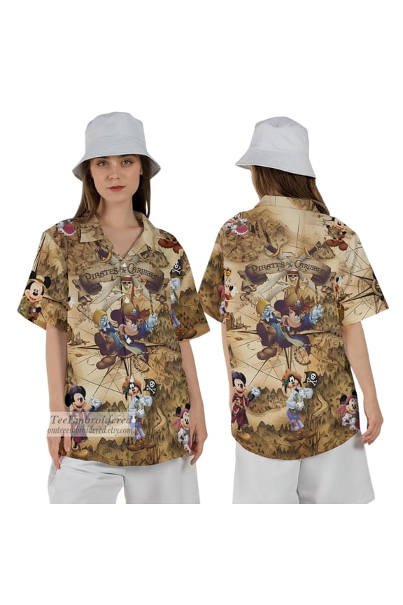 Mickey Pirates Caribbean Shirt Family Goofy Minnie Pluto