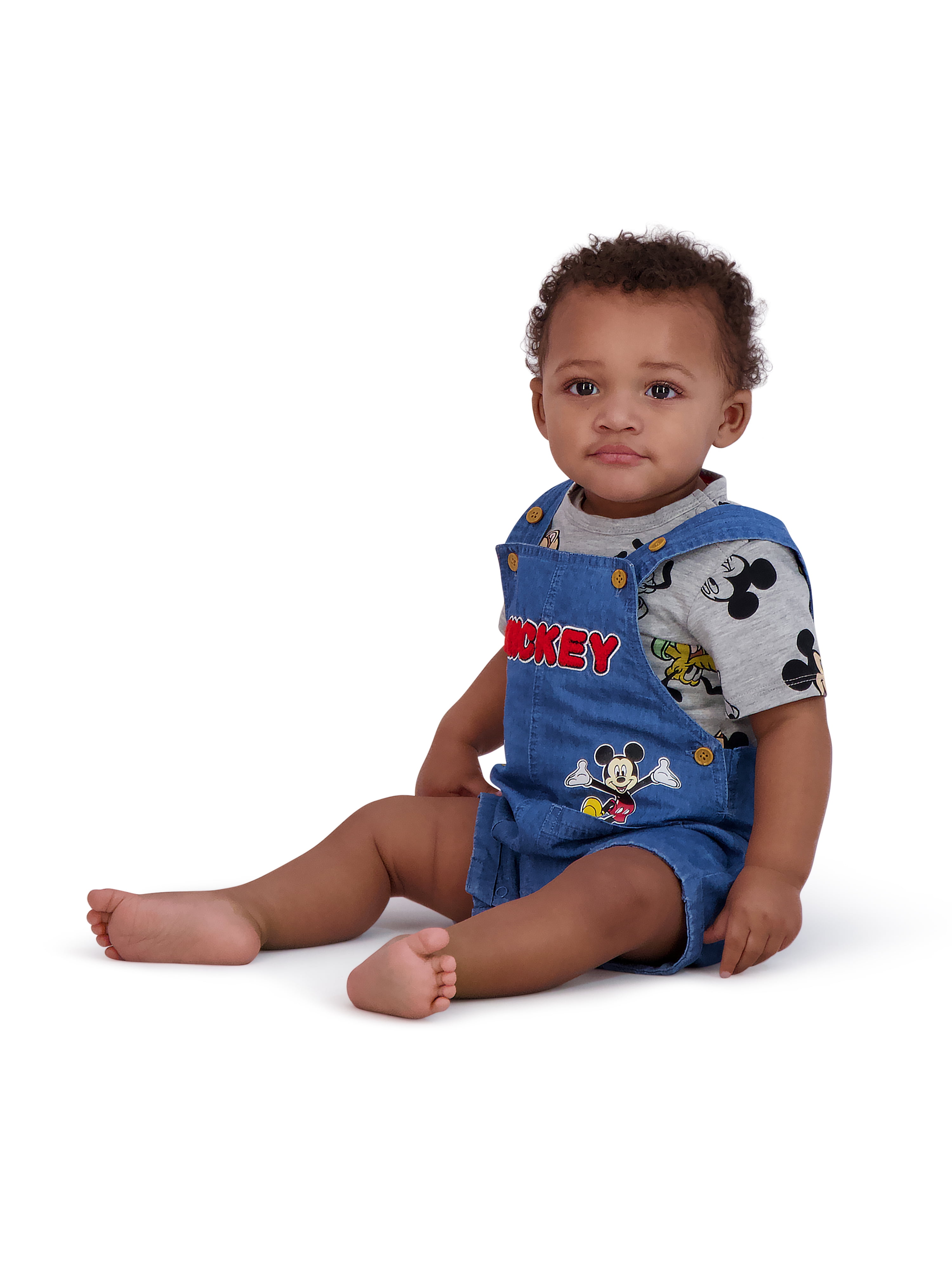Mickey & Pluto Baby Boy Shortall Set, Sizes 0/3 Months-24 Months