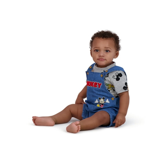 Mickey & Pluto Baby Boy Shortall Set, Sizes 0/3 Months-24 Months